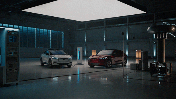 Mustang Mach-E v. Lightning GIF